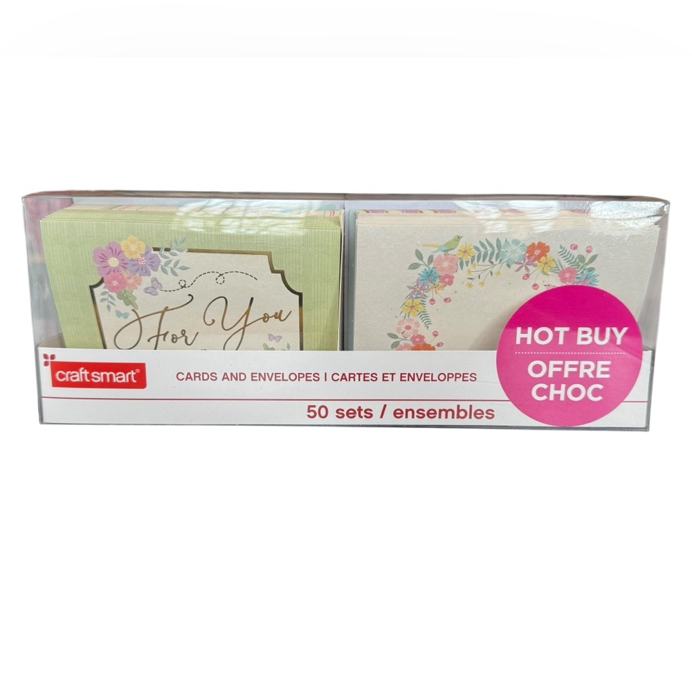 Craftsmart Pastel Floral Cards and Envelopes Set 50 pack